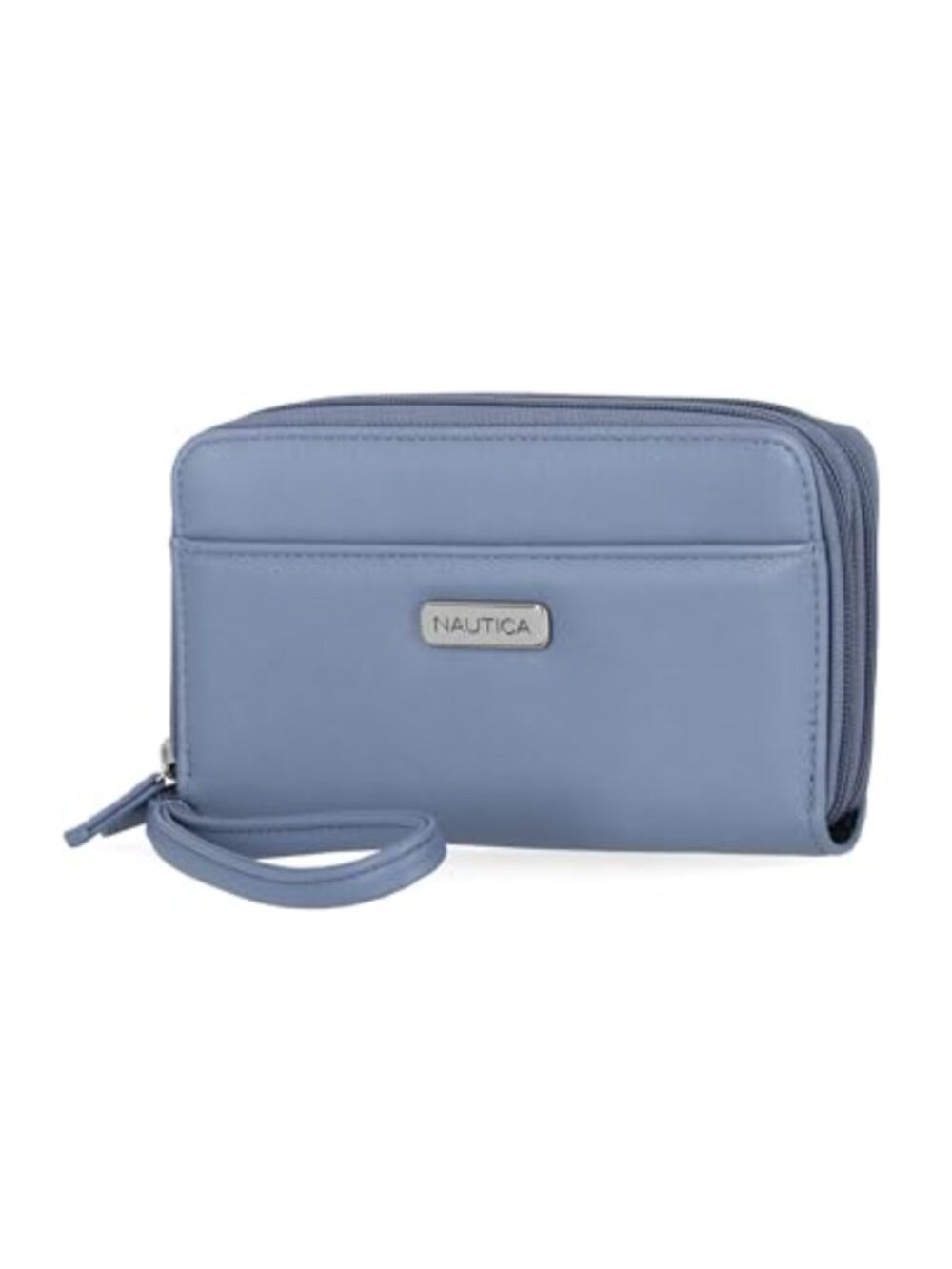On The Double Zip Around Vegan Leather RFID Clutch Wallet Wristlet